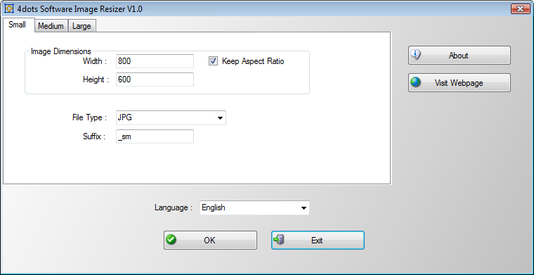 free image resizer tool. 4dots Software Freeware Applications