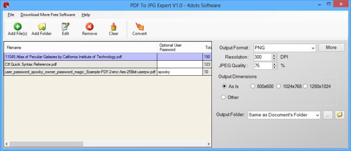 PDF To JPG Expert Screenshot