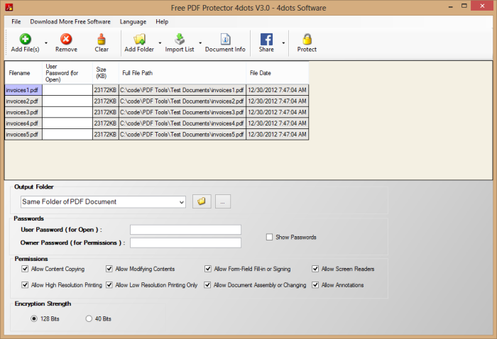 Free PDF Protector 4dots Windows 11 download