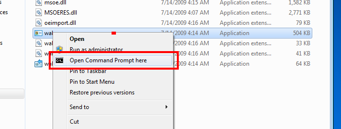 Open Command Prompt Here - Hauptbildschirm