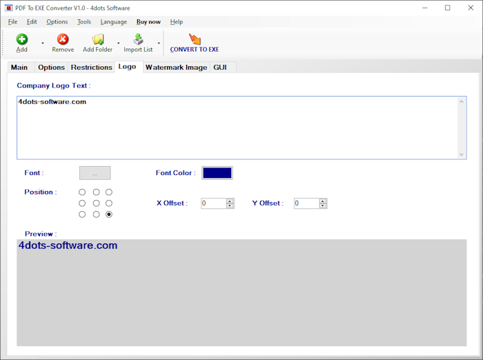 Screenshots PDF To EXE Converter