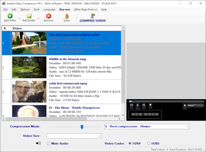 Videodatei komprimieren Simple Video Compressor MP4 komprimieren